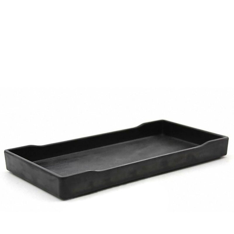 OMEM Reptile Bowl Large Food and Water Dish Enough Space Also Fit for Bath Simulated Wood Grain Surface (S, Black) - Image 1